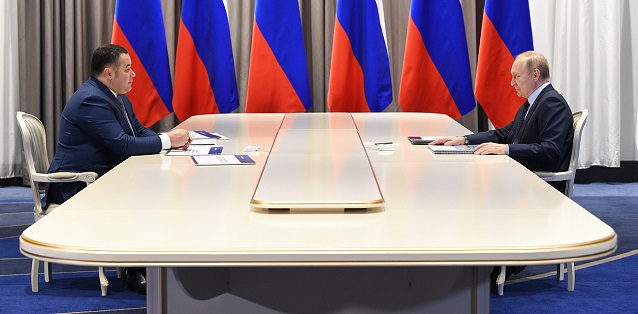 Президент Владимир Путин провёл рабочую встречу с губернатором Тверской области Игорем Руденей
